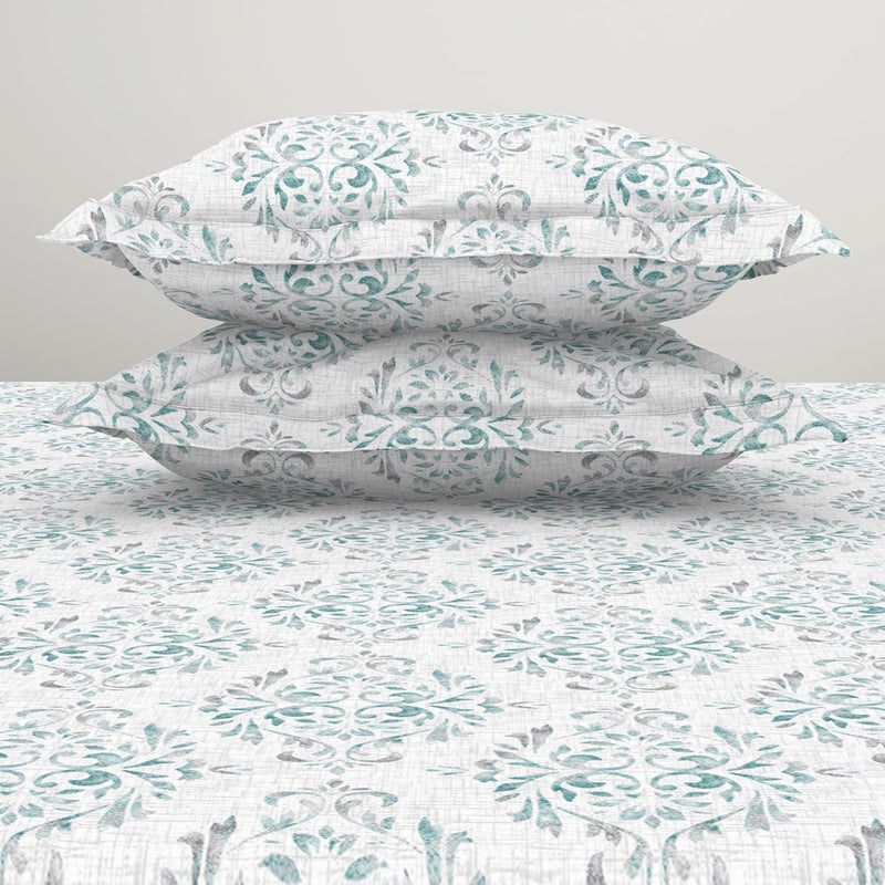 Welspun 132 Tc 100% Cotton Bedsheet for Double Bed with 2 Pillow Cover | Breathable & Soft King Size Bedsheet | (108 X 108 Inch) - Light Green| Serene - Image 5