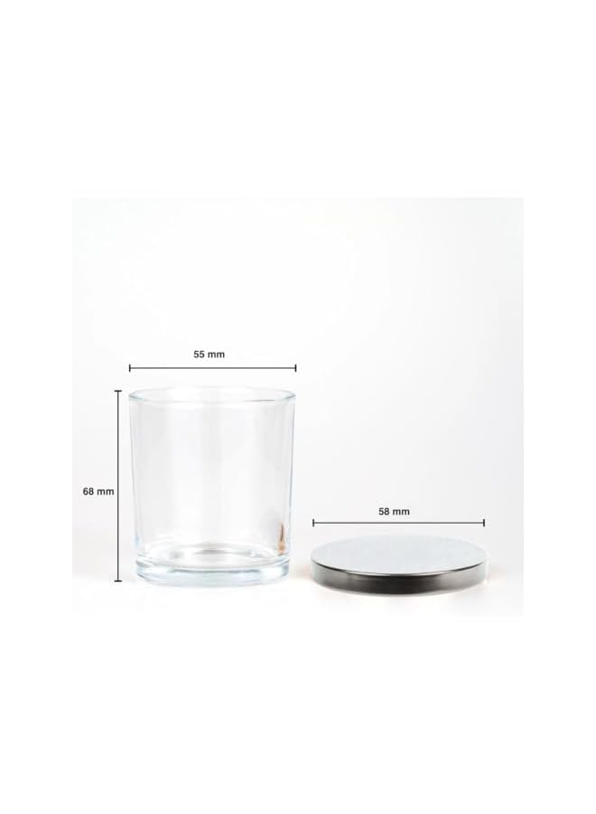 The Bros Glass Candle Jars 3.5 OZ (100ml) with Silver Metal Lids for Making Candles (4 Pack), Empty Candle Containers with Silver Metal Lids - Dishwasher Safe - Image 3