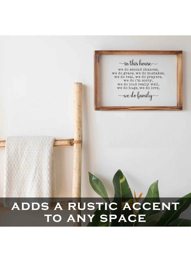 MAINEVENT MAINEVENT In This House We Do Family Sign 11x16 Inch, Family Signs Home Decor, Rustic Farmhouse Decor the Home Sign, Wall Decorations Living Room, Modern Farmhouse Sign Solid Wood Frame  - Image 2