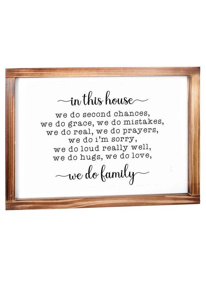 MAINEVENT MAINEVENT In This House We Do Family Sign 11x16 Inch, Family Signs Home Decor, Rustic Farmhouse Decor the Home Sign, Wall Decorations Living Room, Modern Farmhouse Sign Solid Wood Frame  - Image 1