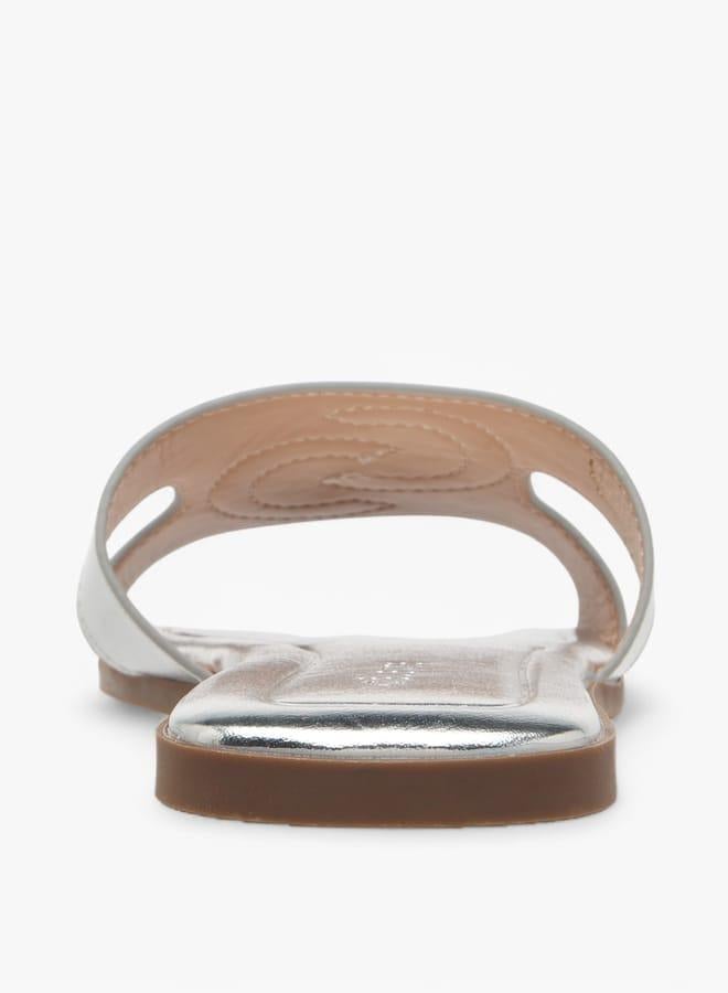 سيليست صنادل نسائية سهلة الارتداء بنقش الشعار - Image 5