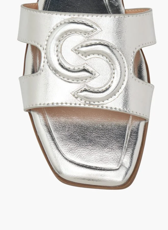 Celeste Women's Logo Embossed Slip-On Sandals