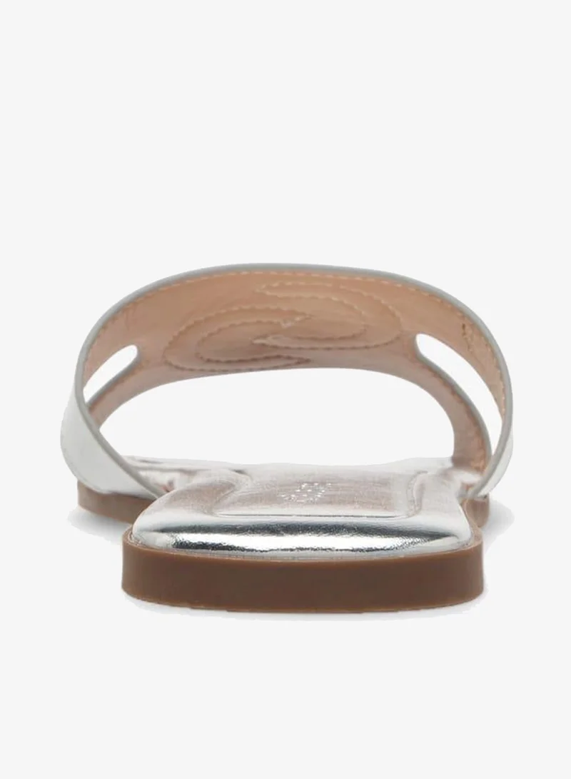 Celeste SILVER Women's Logo Embossed Slip-On Sandals for Women | Best Price UAE