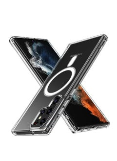 Magnetic Samsung Galaxy S22 Ultra, Magnetic Case, Compatible with MagSafe Wireless Charging, Anti-Scratch Bumper Cover (Clear), TPU - PC  - Image 2
