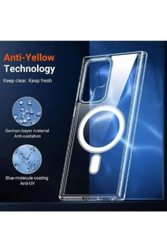 Magnetic Samsung Galaxy S22 Ultra, Magnetic Case, Compatible with MagSafe Wireless Charging, Anti-Scratch Bumper Cover (Clear), TPU - PC  - Image 4
