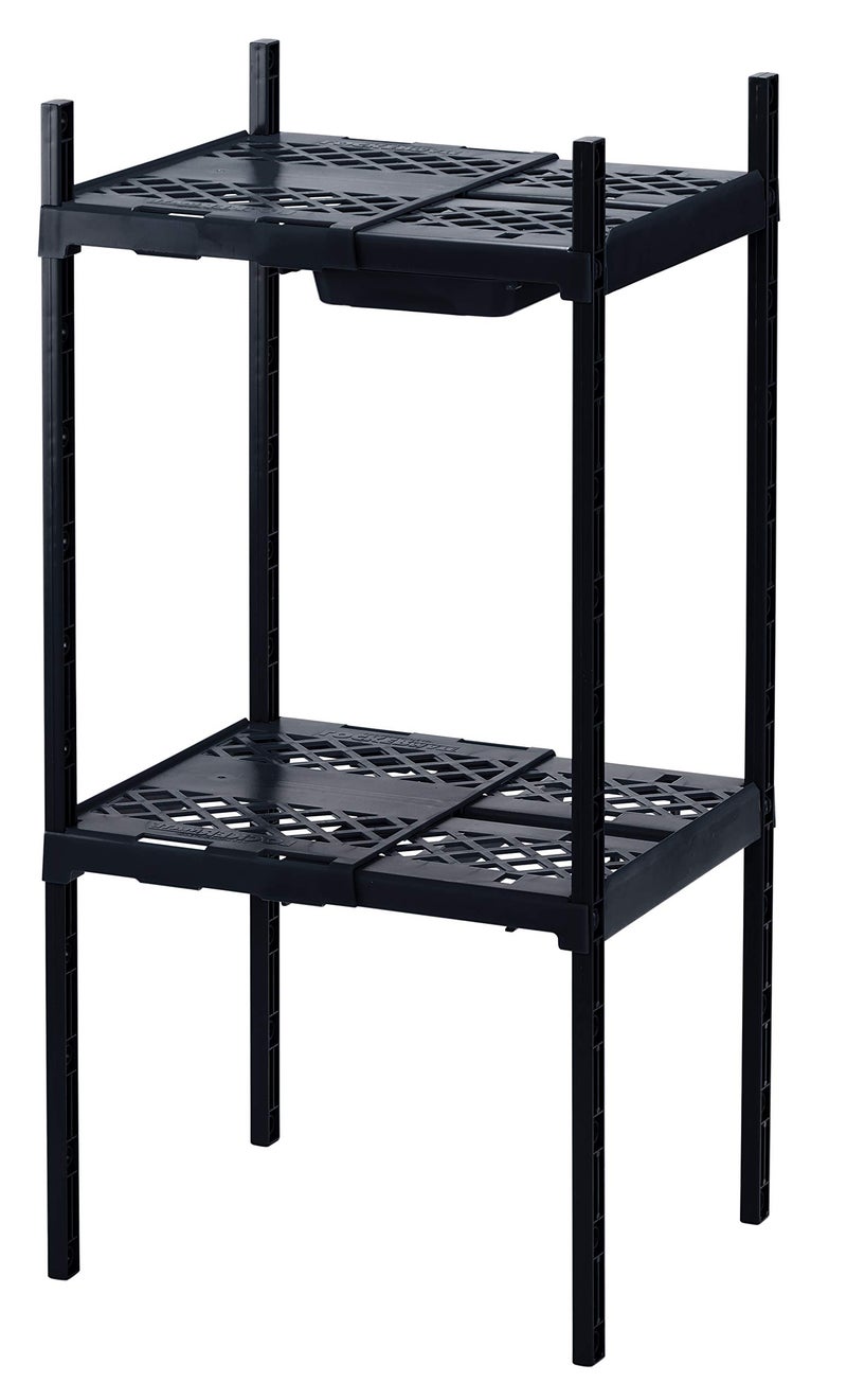 LockerMate LockerMate Double Locker Shelf Adjustable Width and Height to Fit Most School Lockers Black