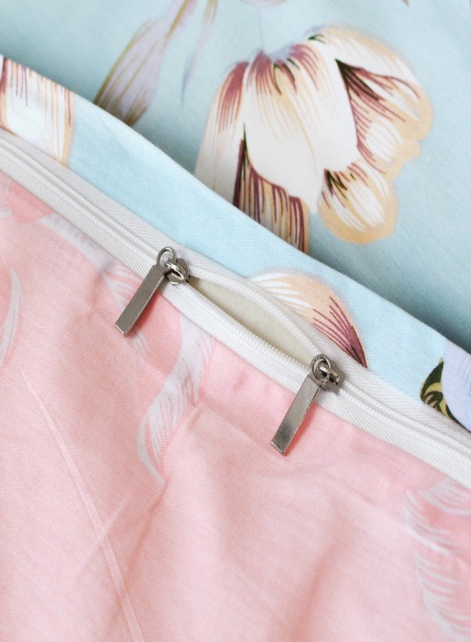 FADFAY Farmhouse Bedding Reversible Floral Duvet Cover Set Garden Style 100% Cotton Zipper Bedding Sets for Girls Natural Skin-Friendly Easy Care All-Season Use (3Pcs, Queen Size) - Image 5