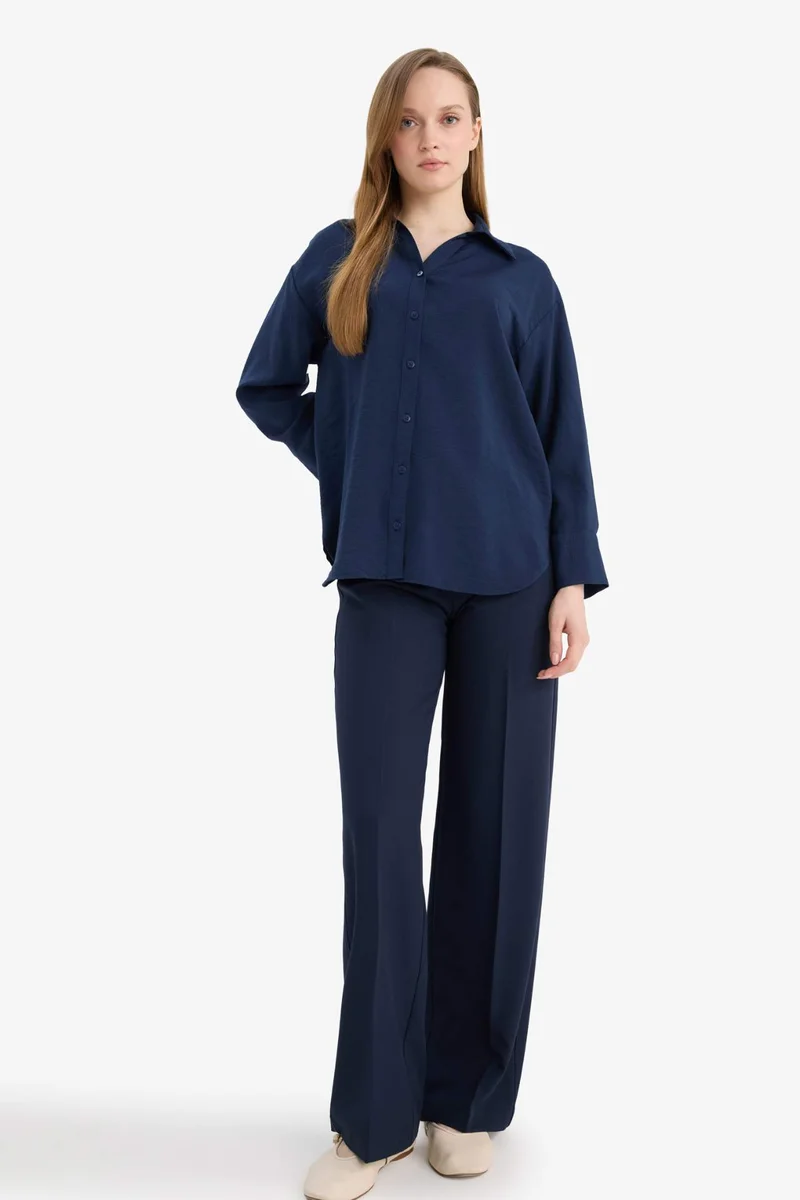ديفاكتو Relax Fit Shirt Collar Long Sleeve Shirt