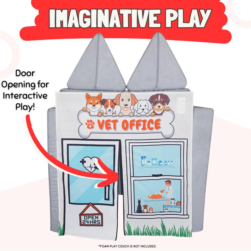 Couch Swag Play Panel for Childrens Foam Sofa Kids Couch (Vet Office) - Image 5
