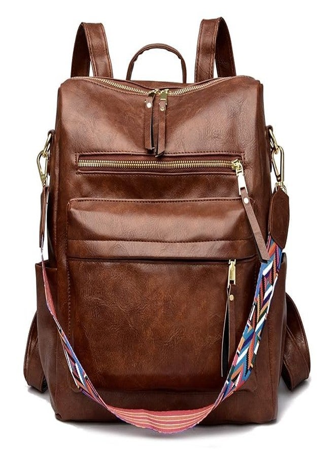 CRAFTIFY Backpack for women | Women's Fashion Backpack Purses Multipurpose Design Handbags and Shoulder Bag with sling belt | Handbag | College | Girls | Office | Printed | Gifts | women backpack bags (Cofee) - Image 1