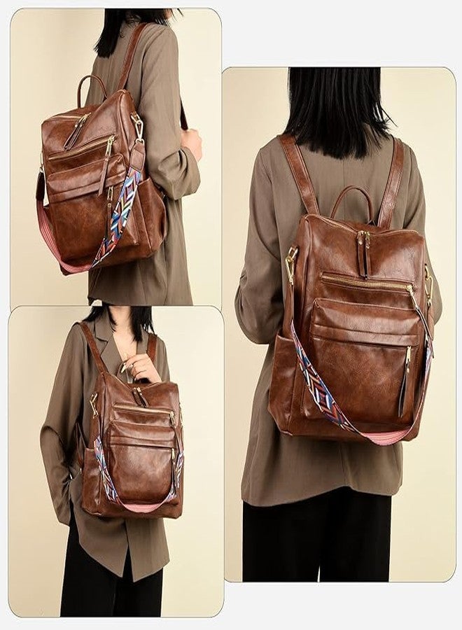 CRAFTIFY Backpack for women | Women's Fashion Backpack Purses Multipurpose Design Handbags and Shoulder Bag with sling belt | Handbag | College | Girls | Office | Printed | Gifts | women backpack bags (Cofee) - Image 3