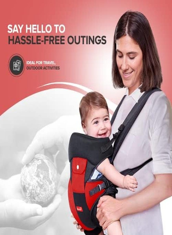 LILTOES Baby Carrier Bag for 3M to 2Year Baby| Kangaroo Bag with 3 Carry Positions Max Weight Up to 12 Kgs (Black) (Red) - Image 2