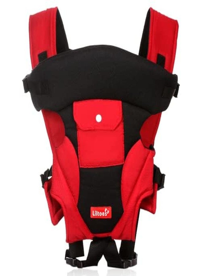 LILTOES Baby Carrier Bag for 3M to 2Year Baby| Kangaroo Bag with 3 Carry Positions Max Weight Up to 12 Kgs (Black) (Red) - Image 1