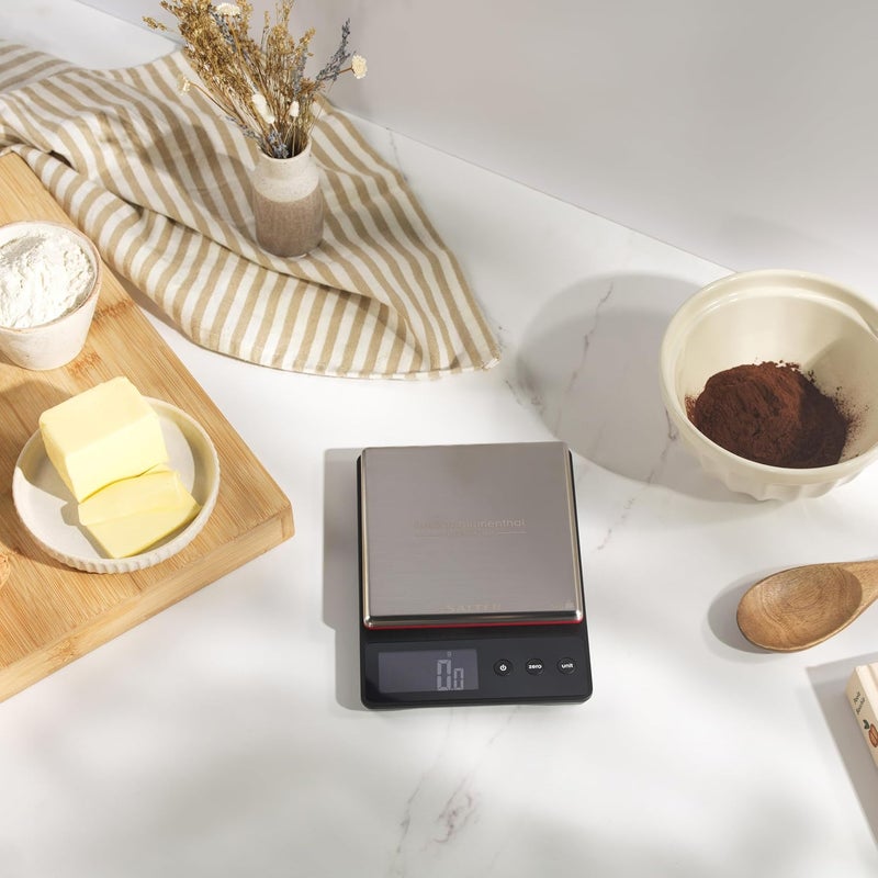 Salter Blumenthal Precision by 1140A HBBKDR Digital Kitchen Scales - Premium Compact Baking/Cooking Scale, For Weighing Food/Coffee and Liquid, 0.5 g Increments, Slim, Stainless Steel/Black - Image 5