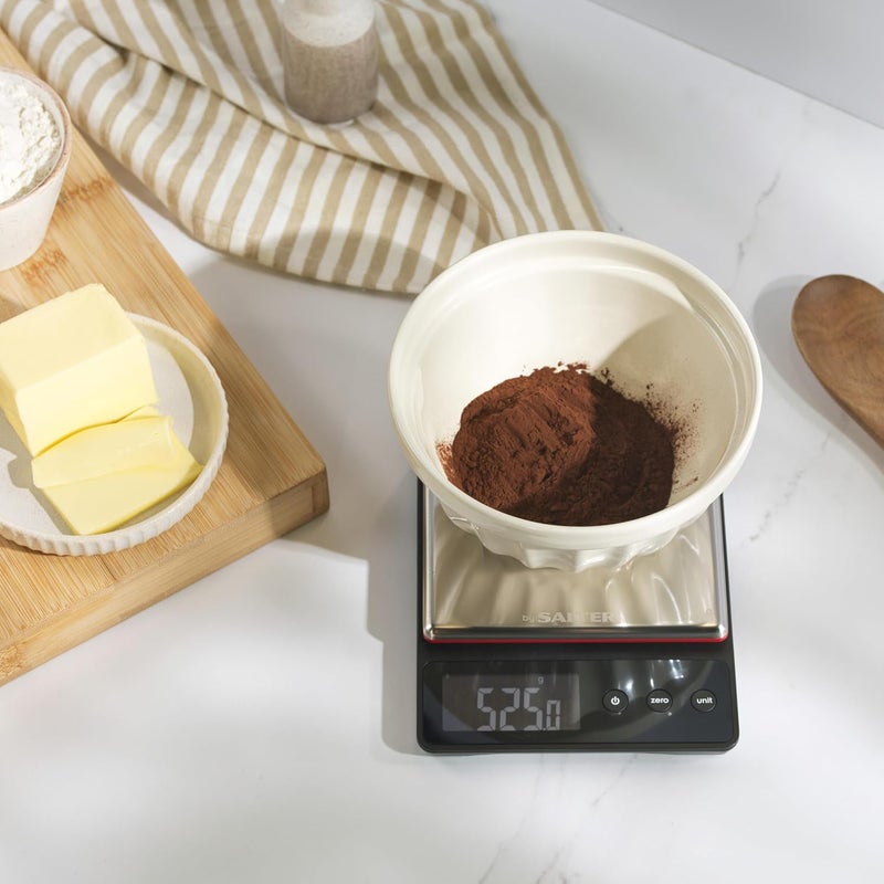 Salter Blumenthal Precision by 1140A HBBKDR Digital Kitchen Scales - Premium Compact Baking/Cooking Scale, For Weighing Food/Coffee and Liquid, 0.5 g Increments, Slim, Stainless Steel/Black - Image 4