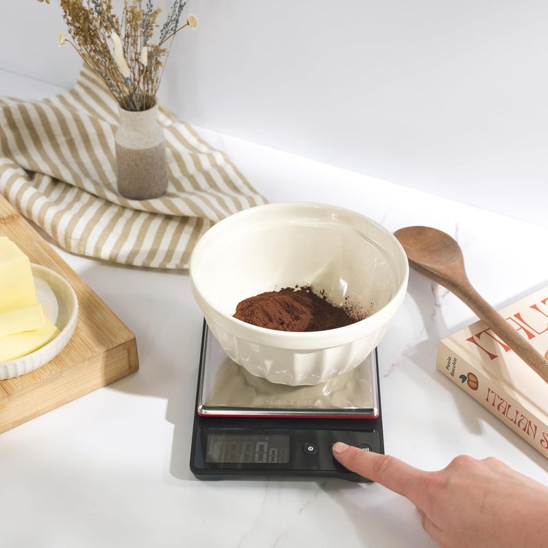 Salter Blumenthal Precision by 1140A HBBKDR Digital Kitchen Scales - Premium Compact Baking/Cooking Scale, For Weighing Food/Coffee and Liquid, 0.5 g Increments, Slim, Stainless Steel/Black - Image 3