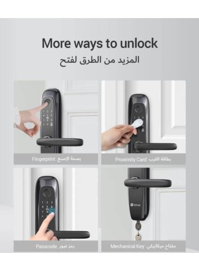 إيزفيز قفل بصمة ذكي EZVIZ L2S، دخول بدون مفتاح بأربع طرق فتح وجرس باب إلكتروني مدمج - Image 2