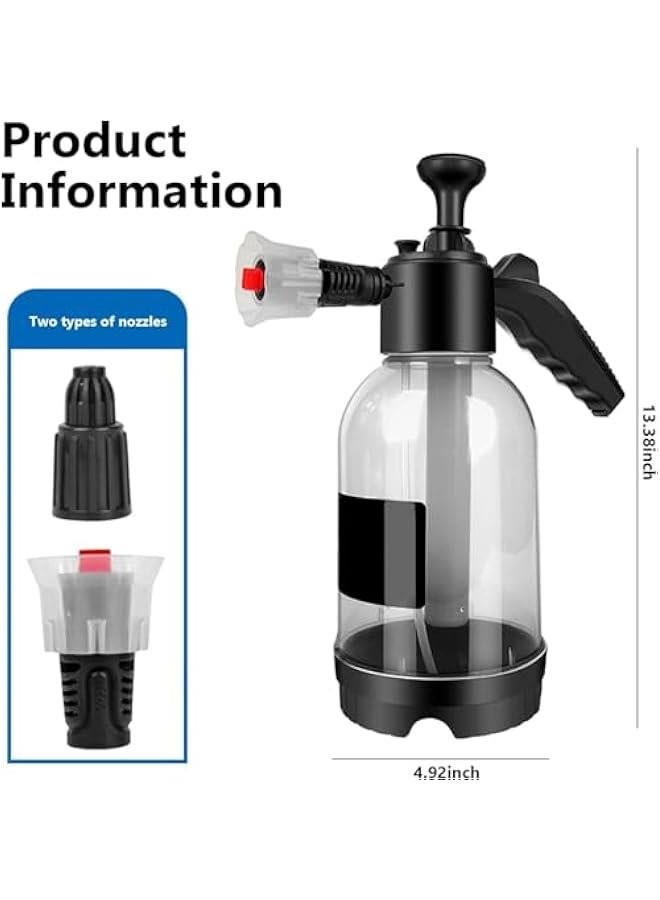 HOOKOR Car wash spray 2L large capacity, Clear High Pressure Car Wash Spray Bottle, Portable Hand Pressure Snow Foam Sprayer with Two Nozzle Options Home Cleaning, Car Detailing, Garden Watering ﻿ - Image 2