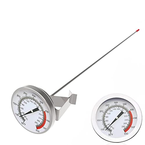 Lightbeam 16" Long Stem Deep Fry Thermometer with Pot Clip, Instant Read 2" Dial Meat BBQ Oil Turkey Thermometer Candy Thermometer for Deep Fry, Turkey, Grill, Candy & Coffee etc - Image 1