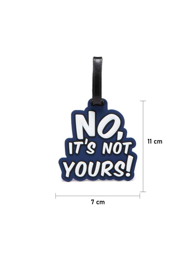 TOM CRUISER 3D Rubber Luggage Tag 'NO, IT'S NOT YOURS!', Flexible Weatherproof Travel ID Tag with Privacy Card Slot & Secure Attachment Loop, Blue - Image 4