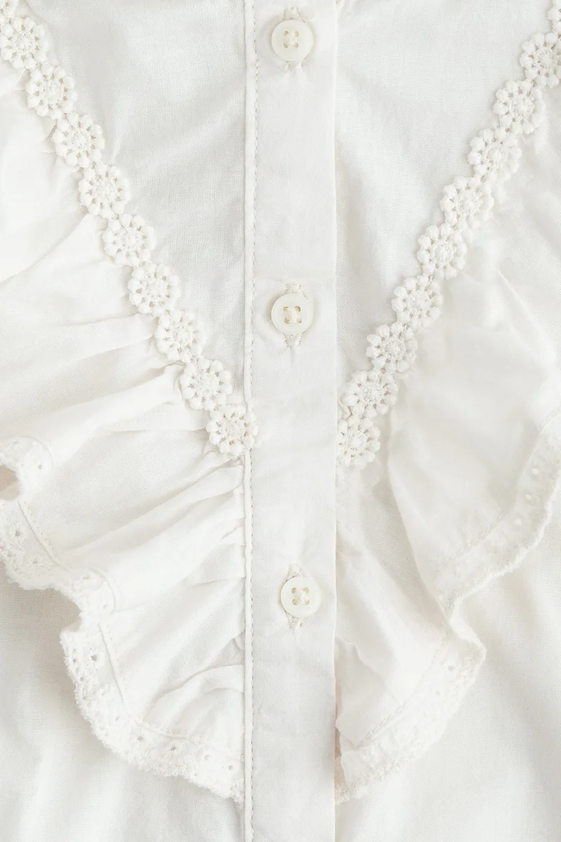 اتش اند ام Flounce-detail cotton blouse