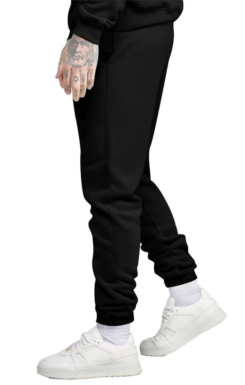 Uni Clau Men's Casual Tracksuit Athletic Sweatsuits Long Sleeve 2 Piece Outfit Running Jogging Sport Suit Sets Black L - Image 5