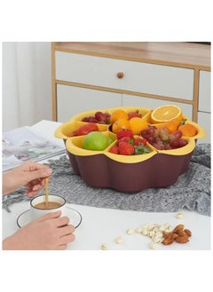 Modern strainer for vegetables and fruits with a rotatable base 360 °, brown color