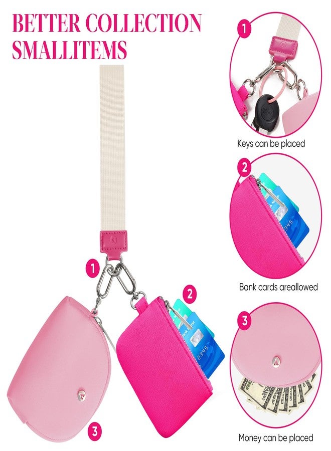VUTUXA KeyChain Wallet Wristlet Wallets For Women Mini Zip Dual Pouch Wristlet - Image 5