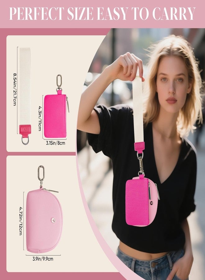 VUTUXA KeyChain Wallet Wristlet Wallets For Women Mini Zip Dual Pouch Wristlet - Image 2