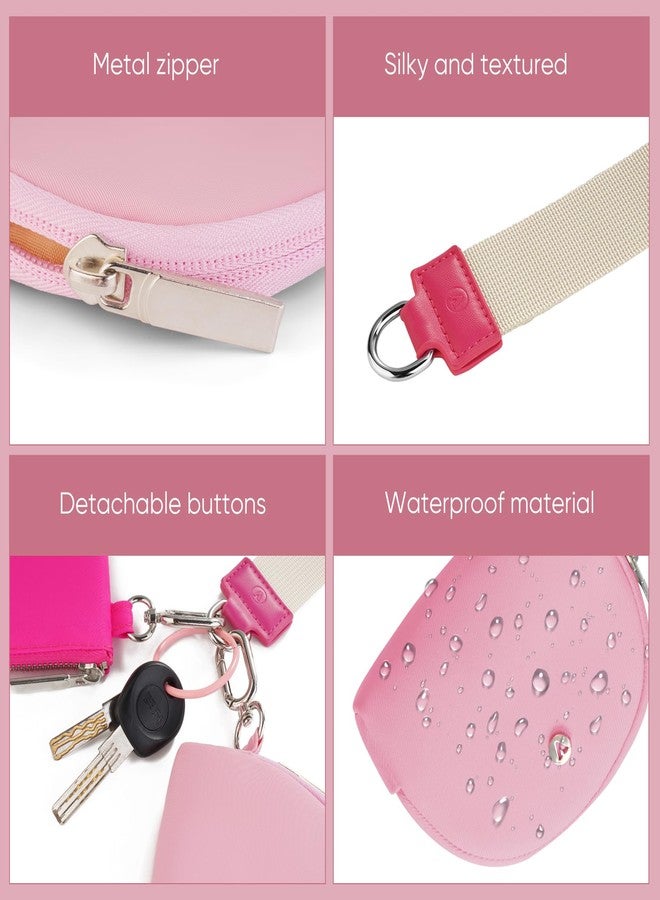 VUTUXA KeyChain Wallet Wristlet Wallets For Women Mini Zip Dual Pouch Wristlet - Image 4