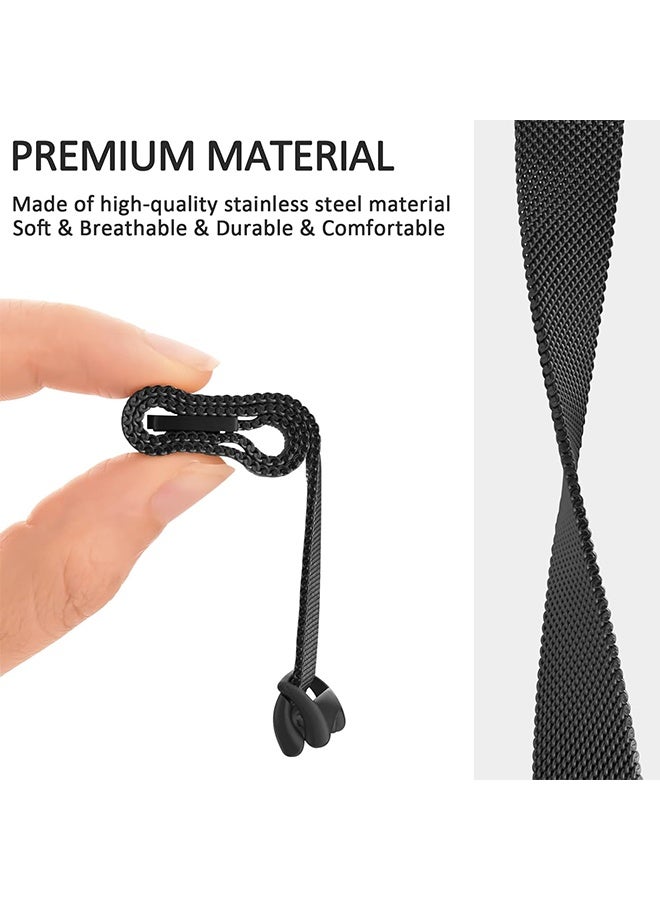 حزام حلقة ميلانو لـ Xiaomi Mi Band 10/9/8 سوار من الفولاذ المقاوم للصدأ لـ Xiaomi Band 10/9/8 ملحقات لـ miband 10/9/8 حزام معدني لساعات اليد (أسود) - Image 3