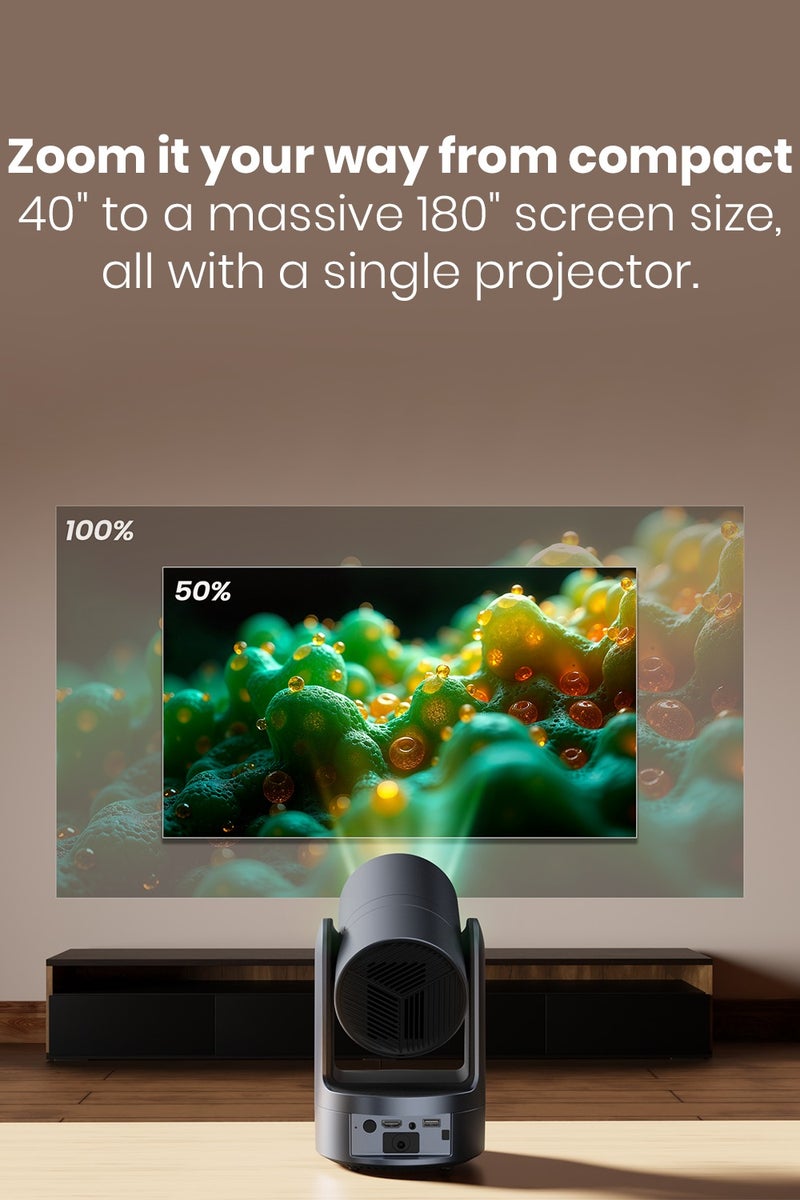 Moxedo Nebulux Smart Android Projector 4K Android OS 9.0 1080P with Auto Keystone 260 Ansi Lumen Brightness, Auto Keystone Correction with Built-in 5W Speaker, 5G WiFi, Bluetooth 5.2 - Image 4