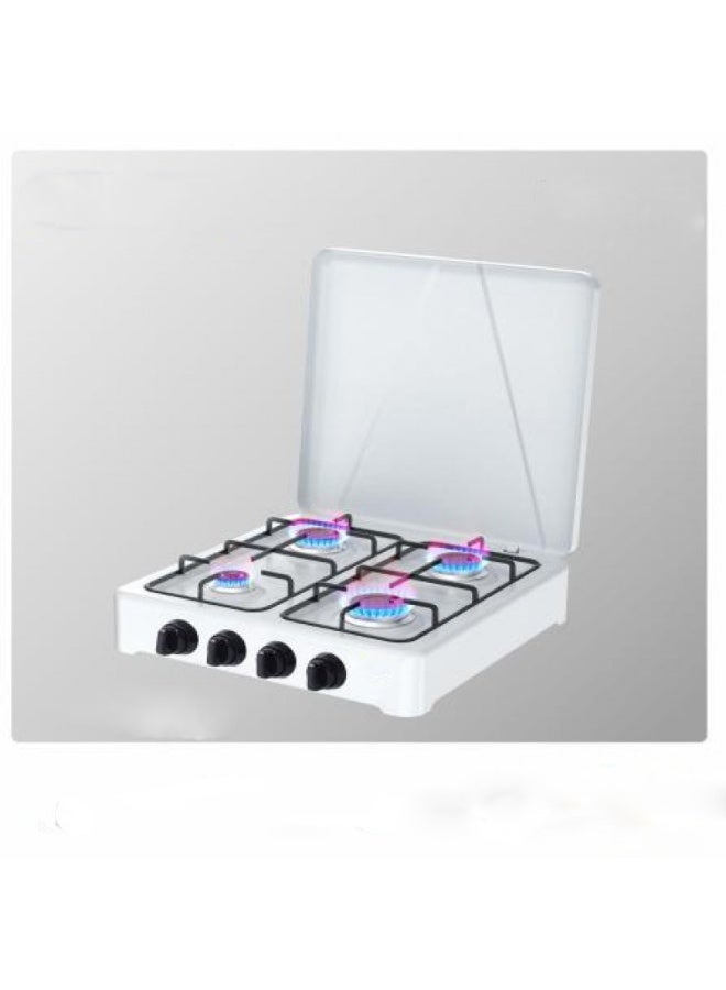 مايست موقد غاز بأربع شعلات مع غطاء زجاجي بتصميم يوضع على الطاولة - Image 2