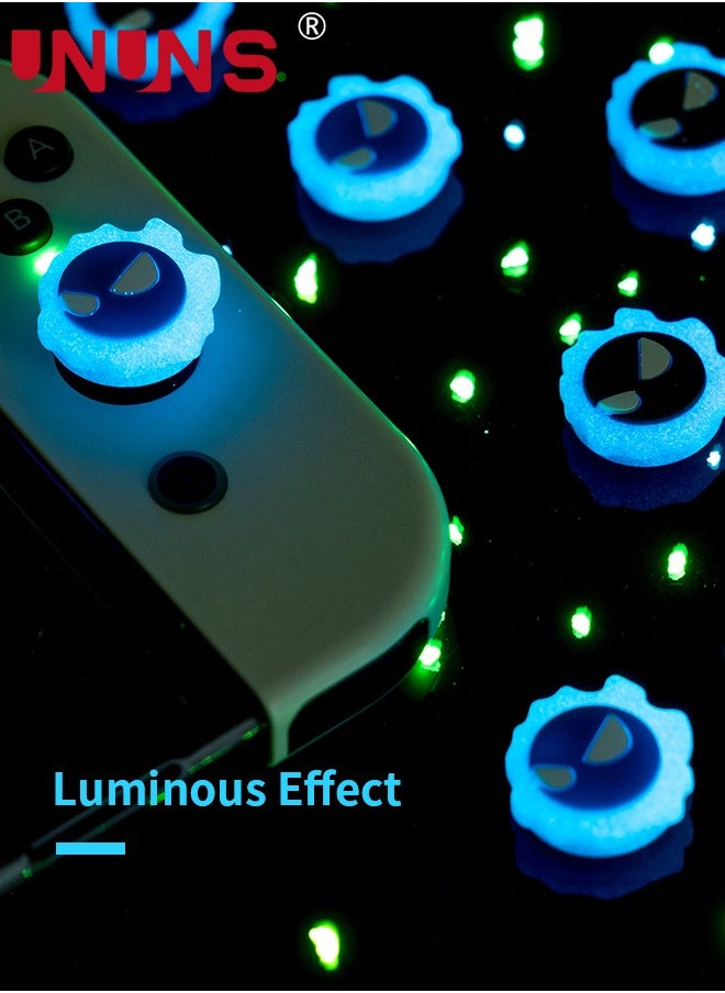 UNUNS - Switch Thumb Grips Caps, UNUNS Cute D-Pad Button Caps Silicone Thumb Grips Set, ABXY Key Buttons Sticker Joystick Cover Caps Compatible with Nintendo Switch/OLED Joycon Controller -Luminous Purple - Image 1