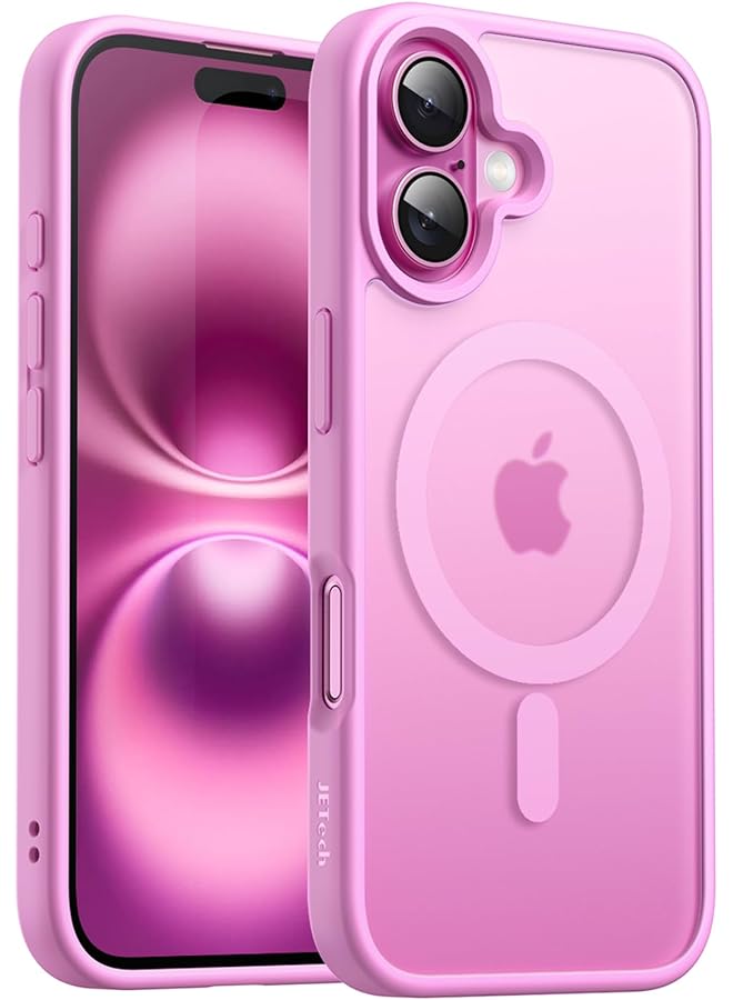 Jetech Magnetic Case For Iphone 16 6.1 Inch Compatible With Magsafe Translucent Matte Back Slim Shockproof Phone Cover Pink - Image 1
