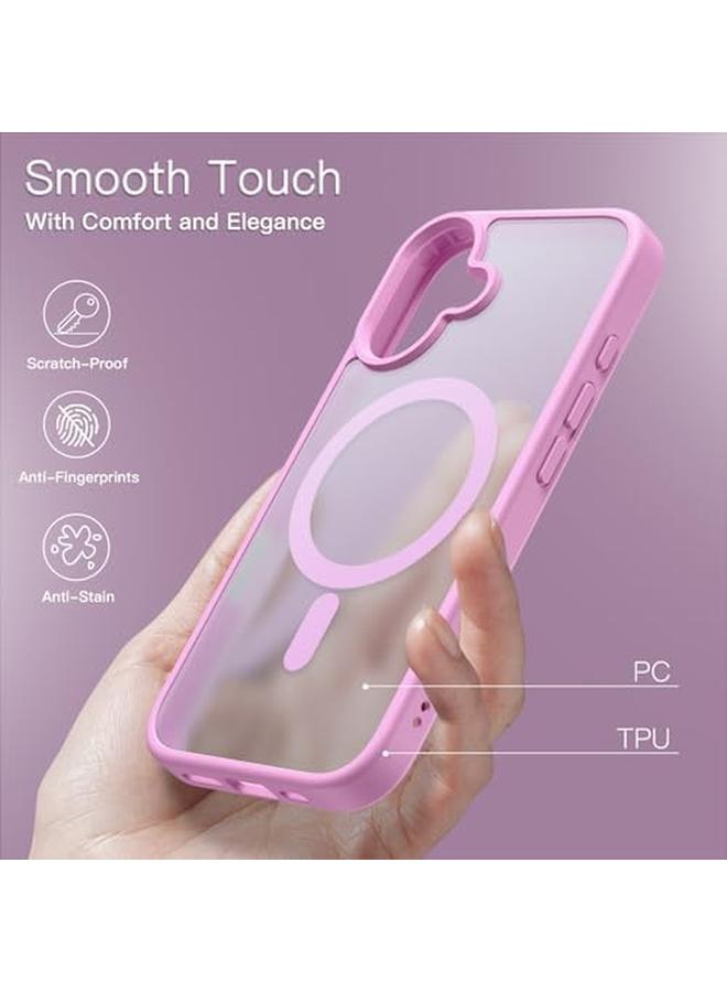 Jetech Magnetic Case For Iphone 16 6.1 Inch Compatible With Magsafe Translucent Matte Back Slim Shockproof Phone Cover Pink - Image 5