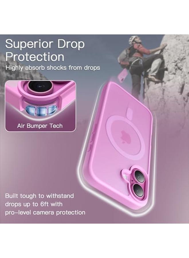 Jetech Magnetic Case For Iphone 16 6.1 Inch Compatible With Magsafe Translucent Matte Back Slim Shockproof Phone Cover Pink - Image 4