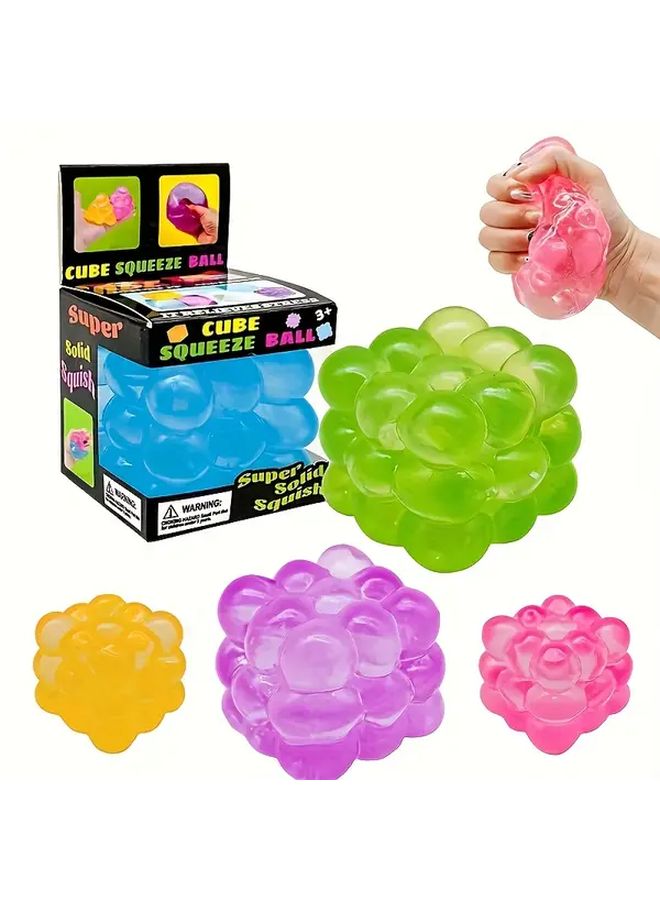 Cube Purple Squeeze Toy Non Toxic Durable Fidget Sensory Educational Gift for Kids - Image 2