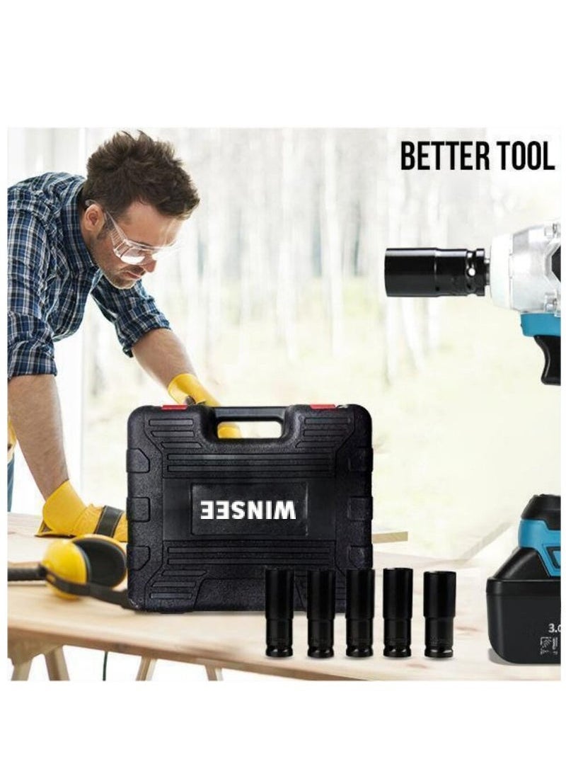 WINSEE - 98V Brushless Lithium-ion Impact Wrench Set, High Torque Performance, Multi-Functional Accessories, Instantly Improve Your Work Efficiency - Image 1