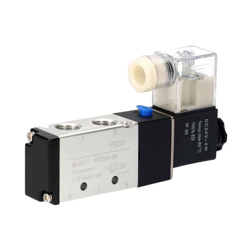 Solenoid Valve: 5 Way 2 Position, DC24V, High Precision Aluminum Alloy Body - Good Sealing Performance, Internally Piloted Valve for Pneumatic Systems - Image 2