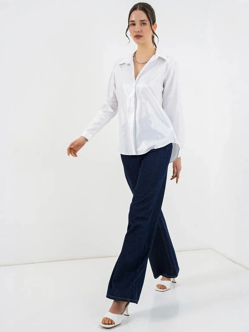 بيغ دارت BDART Oversized Abstract Print Button-Front Shirt