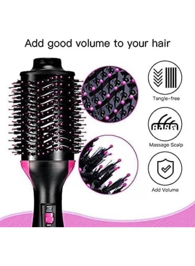 مشط تجفيف وفك تشابك الشعر بخطوة واحدة مع مجفف – أسود/وردي، 35 × 10 سمOne-Step Hair Blow Tangle Comb And Dryer Black/Pink 35 x 10centimeter - Image 4