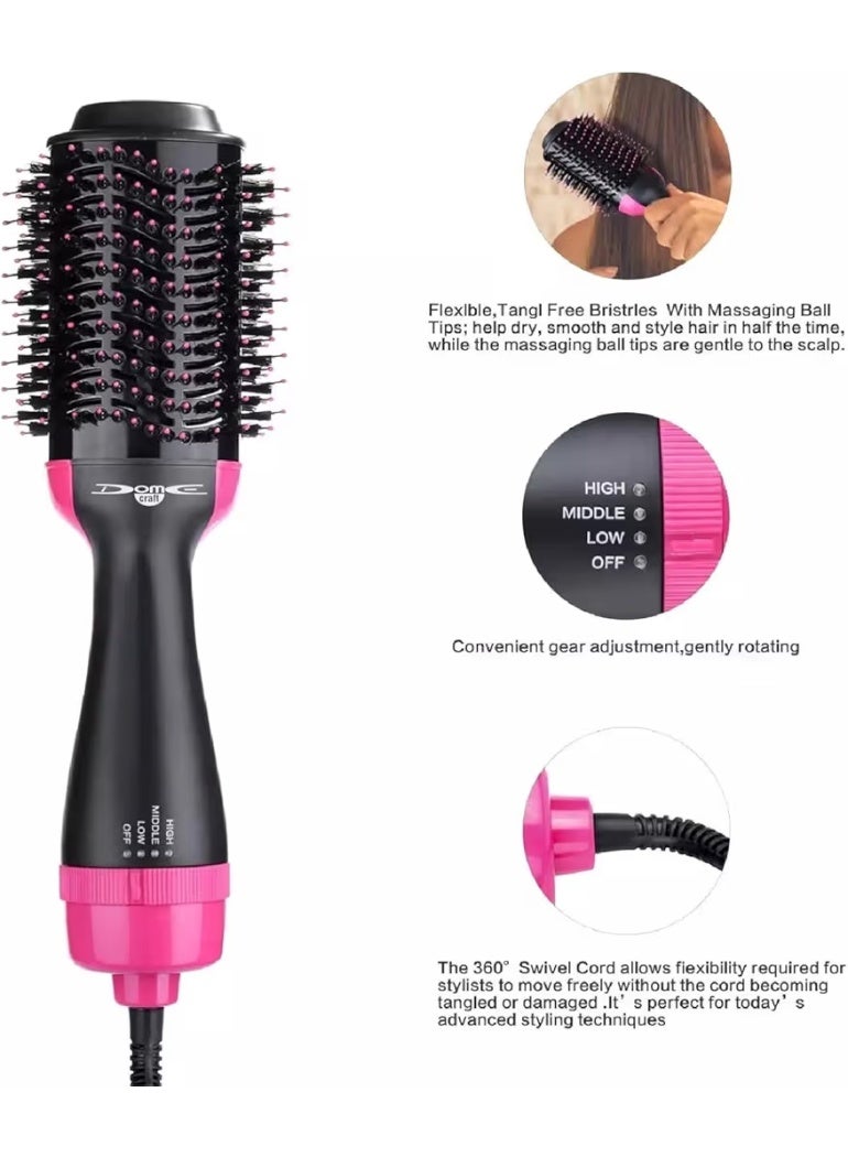 مشط تجفيف وفك تشابك الشعر بخطوة واحدة مع مجفف – أسود/وردي، 35 × 10 سمOne-Step Hair Blow Tangle Comb And Dryer Black/Pink 35 x 10centimeter - Image 3
