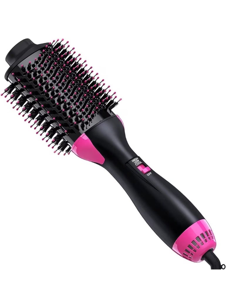 مشط تجفيف وفك تشابك الشعر بخطوة واحدة مع مجفف – أسود/وردي، 35 × 10 سمOne-Step Hair Blow Tangle Comb And Dryer Black/Pink 35 x 10centimeter - Image 1