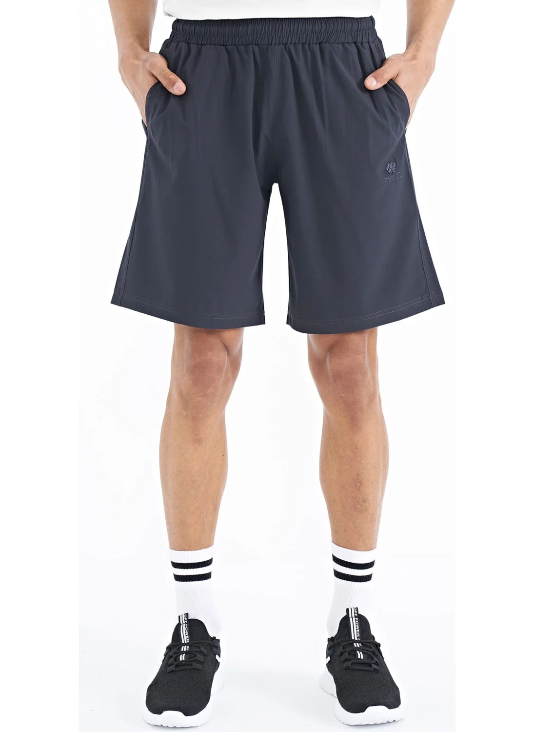 Tommy Life Anthracite Side Pocket Detailed Elastic Men's Shorts - 81238
