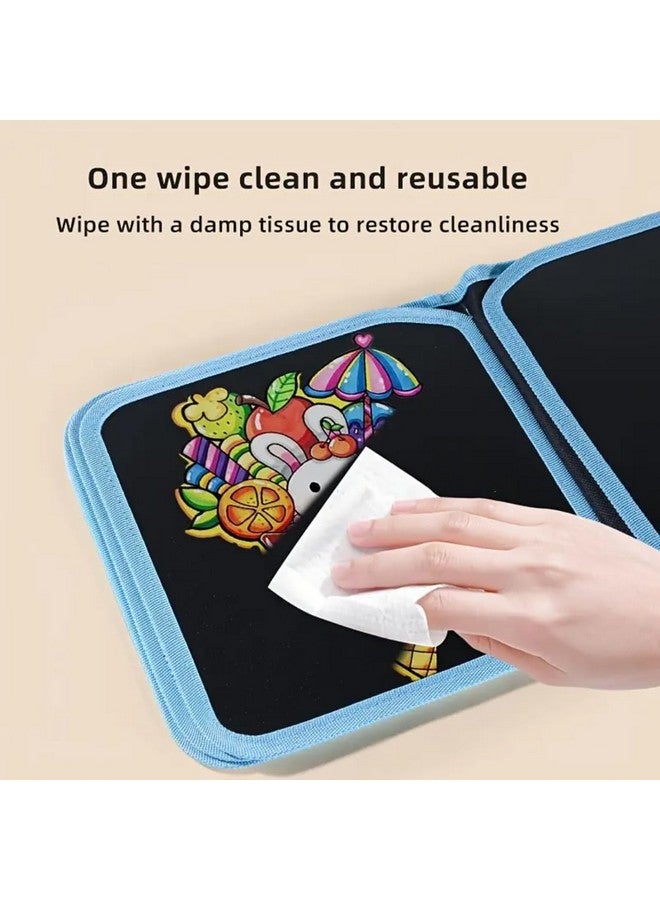 PLUSPOINT Erasable Doodle Book for Kids Toddlers Activity Toys Reusable Drawing Pads with Watercolor Pens,Travel Art Toy, Road Trip Car Game Writing Painting Set for Boys and Girls (Astronaut) - Image 4