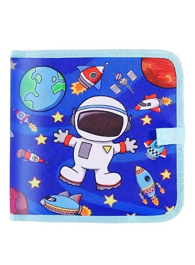 PLUSPOINT Erasable Doodle Book for Kids Toddlers Activity Toys Reusable Drawing Pads with Watercolor Pens,Travel Art Toy, Road Trip Car Game Writing Painting Set for Boys and Girls (Astronaut) - Image 1