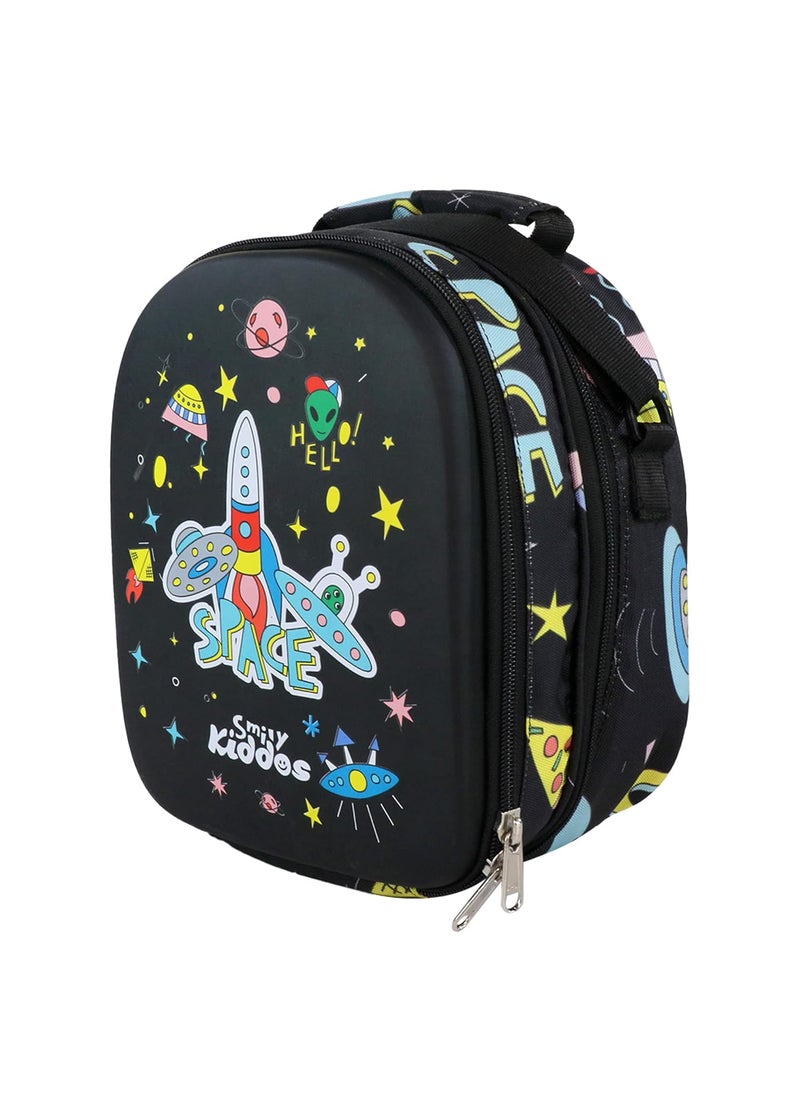 SMILY KIDDOS Smily Kiddos Hardtop Lunch Bags (Black) Lunch Bag Adult Lunch Bag : Space Theme  - Image 3