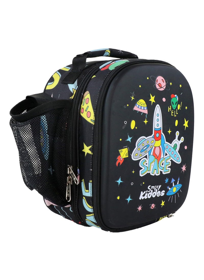 SMILY KIDDOS Smily Kiddos Hardtop Lunch Bags (Black) Lunch Bag Adult Lunch Bag : Space Theme  - Image 2