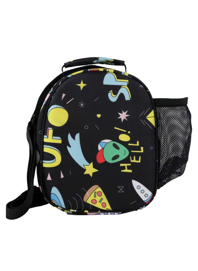 SMILY KIDDOS Smily Kiddos Hardtop Lunch Bags (Black) Lunch Bag Adult Lunch Bag : Space Theme  - Image 4